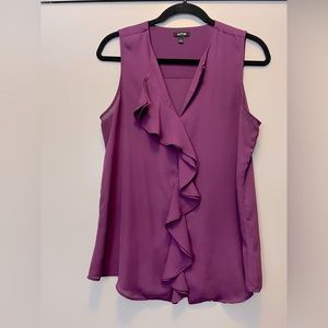 Apt. 9 purple sleeveless blouse with convertible neckline, size m